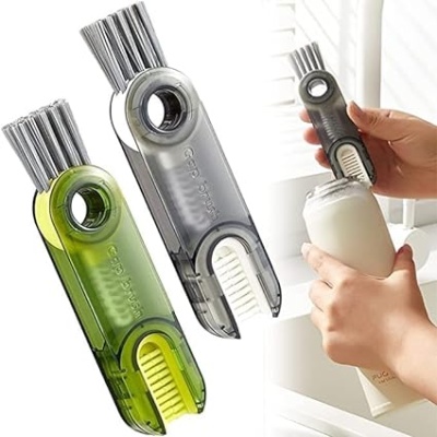 3 In 1 Multifunctional Cleaning Brush Tiny Bottle Cup Lid Brush Straw  Cleaner